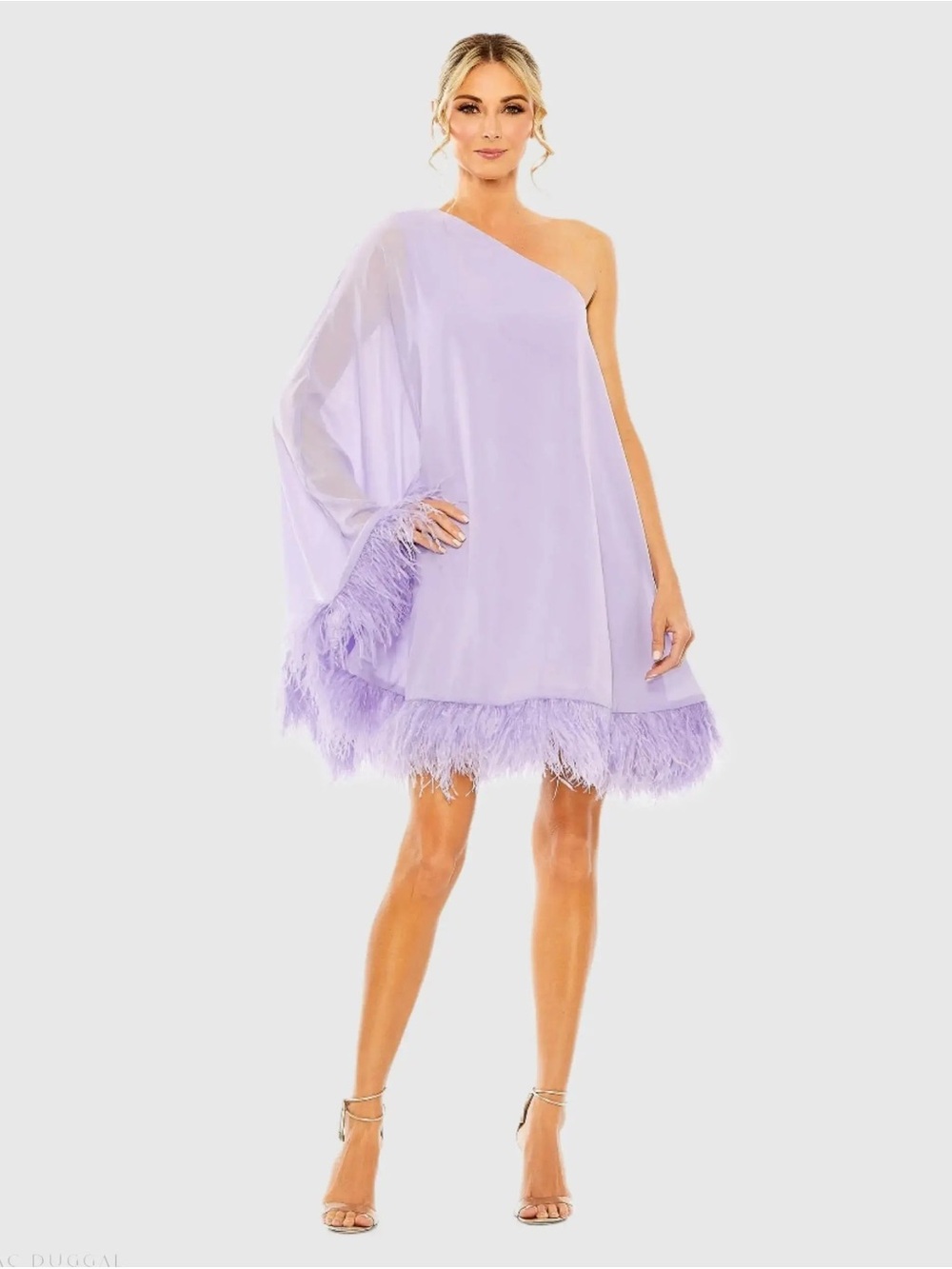 Mac Duggal Lilac One-Shoulder Cocktail Dress